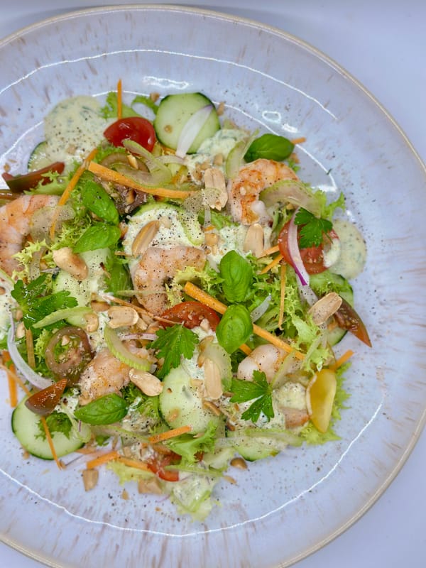 Insalata di Gamberi con Salsa al Curry